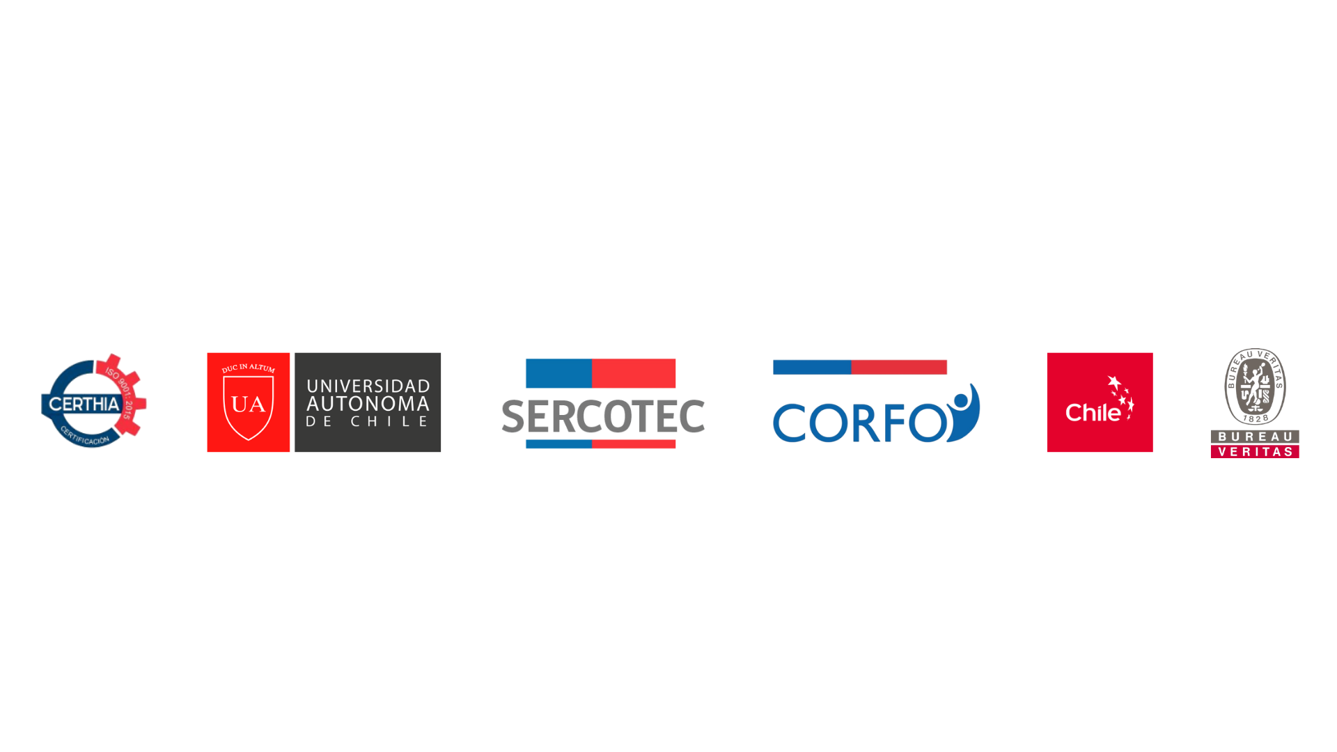 Certhia, Universidad Autónoma, Sercotec, CORFO, ProChile y Bureau Veritas